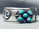 Museum Quality Vintage Native American Navajo Turquoise Satellite Sterling Silver Bracelet-Nativo Arts