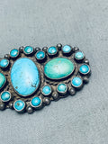Early 1900's Vintage Native American Navajo Turquoise Satellite Sterling Silver Pin Old-Nativo Arts