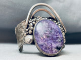The Most Unique Vintage Native American Navajo Charoite Sterling Silver Bracelet-Nativo Arts