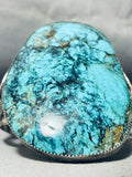 One Of The Biggest Vintage Native American Navajo Spiderweb Turquoise Sterling Silver Bracelet-Nativo Arts