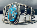 One Of The Best Vintage Native American Navajo Bisbee Turquoise Sterling Silver Bracelet-Nativo Arts