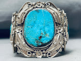 242 Grams Vintage Native American Navajo Turquoise Sterling Silver Bracelet-Nativo Arts