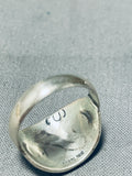 Thomas Singer! Rare Hallmark Vintage Native American Navajo Turquoise Inlay Sterling Silver Ring-Nativo Arts