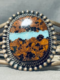 Kay Johnston Vintage Native American Navajo Natural Fissure Turquoise Sterling Silver Bracelet-Nativo Arts