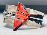 One Of Coolest Ever Vintage Native American Navajo Spiny Oyster Sterling Silver Inlay Bracelet-Nativo Arts