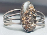 Swirled Agate Vintage Native American Navajo Sterling Silver Bracelet Cuff-Nativo Arts