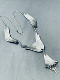 Sam Sperica Impressive Native American Navajo Needlepoint Turquoise Sterling Silver Necklace
