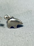 Adorable Vintage Native American Navajo Sterling Silver Bear Dangle Earrings-Nativo Arts