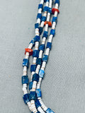 The Best Vintage Native American Navajo Denim Lapis Bear Fetish Heishi Necklace Old-Nativo Arts