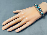 Kathleen Chavez Vintage Native American Navajo Domed Turquoise Sterling Silver Bracelet-Nativo Arts