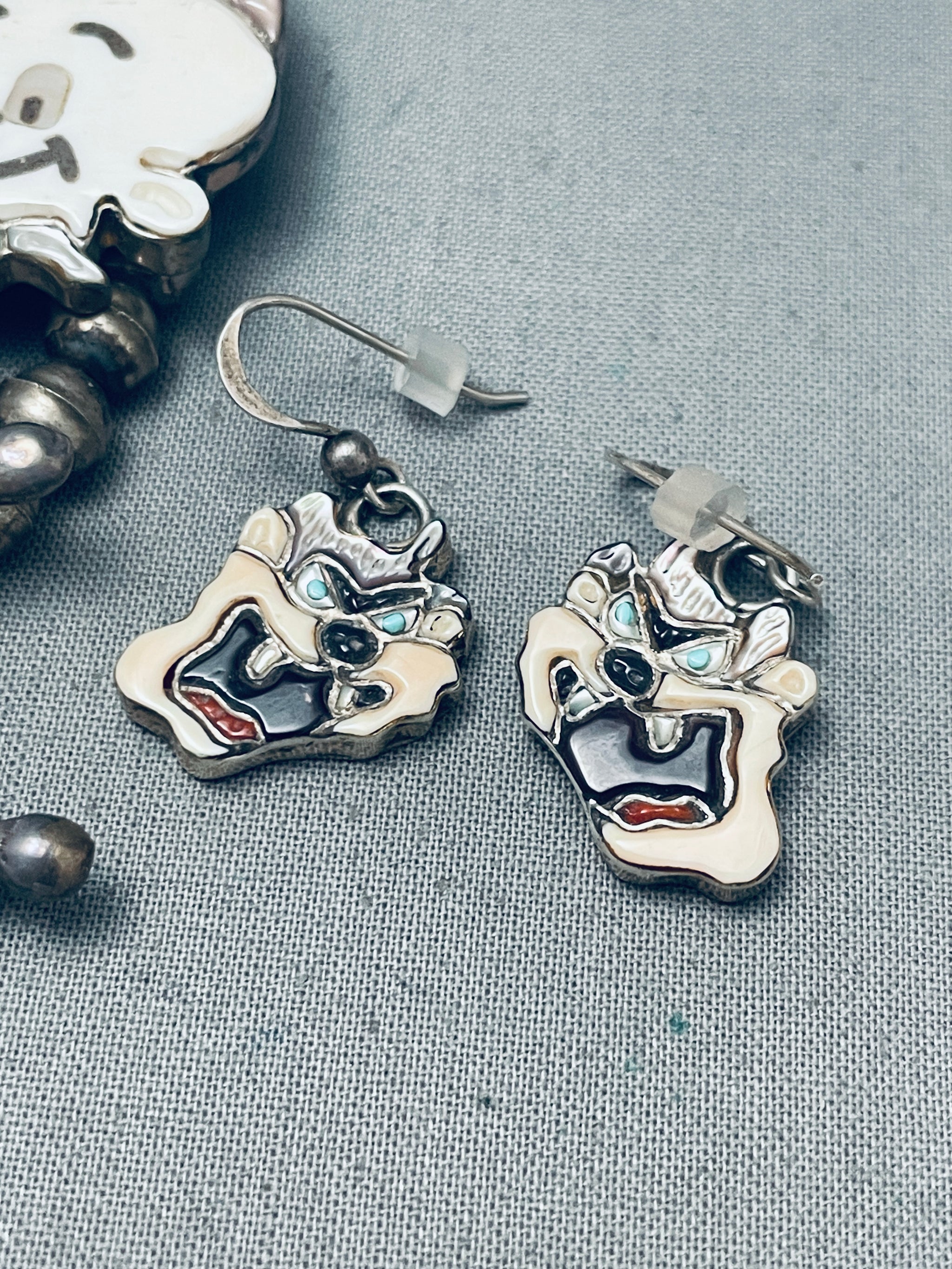 Looney Tunes Old Zuni Turquoise Sterling Silver Inlay Squash