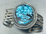 Real Blue Warrior Turquoise Mine!! Vintage Native American Navajo Sterling Silver Bracelet-Nativo Arts