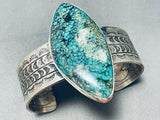 Eminent Native American Navajo Spiderweb Turquoise Sterling Silver Immense Bracelet-Nativo Arts