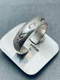 Dramatic Vintage Native American Navajo Godber Turquoise Sterling Silver Ring-Nativo Arts