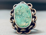 Carico Lake Turquoise Vintage Native American Navajo Sterling Silver Ring Old-Nativo Arts