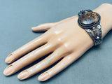 Cheetah Jasper Vintage Native American Navajo Early 1900's Sterling Silver Bracelet-Nativo Arts