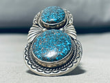 Important Lander Blue Turquoise Vintage Native American Navajo Sterling Silver Ring-Nativo Arts