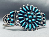 Rare Vintage Native American Zuni Teardrop Cluster Turquoise Sterling Silver Bracelet-Nativo Arts