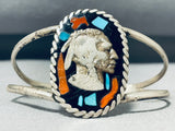 Very Rare Buffalo Coin Sterling Silver Vintage Native American Navajo Turquoise Bracelet-Nativo Arts