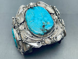 242 Grams Vintage Native American Navajo Turquoise Sterling Silver Bracelet-Nativo Arts
