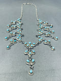 Native American Wow The Crowd! Vintage Zuni Turquoise Flower Sterling Silver Necklace-Nativo Arts