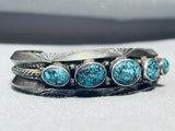 Godber Turquoise!! John Baca Important Vintage Sterling Silver Bracelet-Nativo Arts