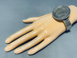 Genuine Signed Native American Navajo 1921 Silver Dollar Sterling Silver Bracelet-Nativo Arts