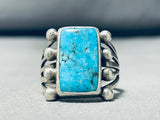High Quality Vintage Native American Navajo Turquoise Sterling Silver Ring Old-Nativo Arts