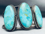 Huge Vintage Native American Navajo Pedro Turquoise Sterling Silver Bracelet-Nativo Arts