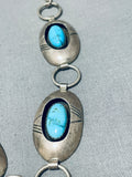 Gasp! Vintage Native American Navajo Domed Turquoise Sterling Silver Necklace-Nativo Arts