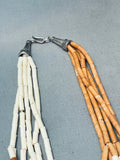 Best Vintage Santo Domingo Spiny Oyster White Shell Sterling Silver Necklace-Nativo Arts