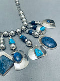 The Coolest Vintage Native American Navajo Lapis Sterling Silver Necklace-Nativo Arts