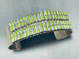 One Of The Most Unique Vintage Native American Zuni Gaspeite Inlay Sterling Silver Bracelet-Nativo Arts