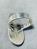 Signed Native American Navajo Royston Turquoise Sterling Silver Ring-Nativo Arts