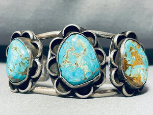 Old Deposit #8 Turquoise!! Vintage Native American Navajo Sterling Silver Bracelet-Nativo Arts