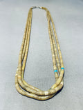 One Of Best Vintage Santo Domingo Serpentine Turquoise Sterling Silver Necklace-Nativo Arts