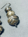 Authentic Vintage Native American Navajo Sterling Silver Earrings-Nativo Arts