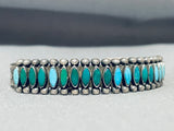 One Of The Finest Very Early Vintage Zuni Turquoise Sterling Silver Bracelet-Nativo Arts