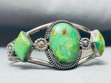 One Of The Best Ever Vintage Native American Navajo Gaspeite Sterling Silver Bracelet-Nativo Arts