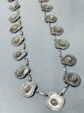 One Of The Most Unique Vintage Native American Navajo Sterling Silver Flower Necklace Old-Nativo Arts
