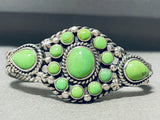 One Of The Best Vintage Native American Navajo Gaspeite Sterling Silver Bracelet-Nativo Arts