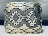 107 Grams Rug Hand Carved Vintage Native American Navajo Sterling Silver Bracelet-Nativo Arts