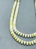 Yellow Stones Vintage Native American Navajo Hieshi Sterling Silver Necklace-Nativo Arts