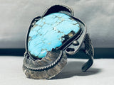 Real Blue Wind Turquoise Mine!! Vintage Native American Navajo Sterling Silver Bracelet-Nativo Arts