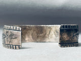 Detailed Vintage Native American Navajo Silver Dime Sterling Silver Bracelet Cuff-Nativo Arts