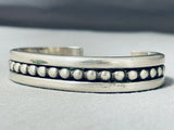Important Thick Jimmie King Jr Vintage Native American Navajo Sterling Silver Bracelet-Nativo Arts