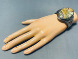 One Of The Most Unique Jasper Vintage Native American Navajo Sterling Silver Bracelet-Nativo Arts