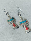 Fascinating Vintage Native American Navajo Turquoise Sterling Silver Earrinigs-Nativo Arts