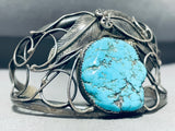 Ellen Cadman Vintage Native American Navajo Morenci Turquoise Sterling Silver Bracelet-Nativo Arts