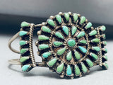One Of The Best Vintage Native American Zuni Green Turquoise Sterling Silver Bracelet-Nativo Arts